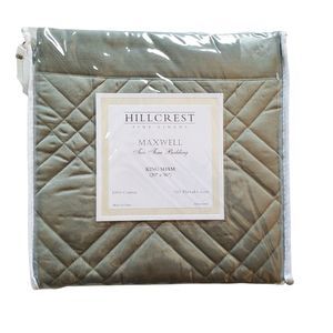 Hillcrest Maxwell 100% Cotton Teal Blue Quilted King Pillow Sham 20” x 36”
